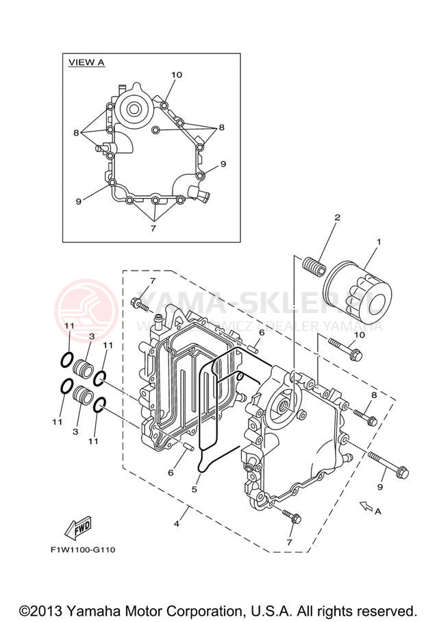 Schemat "Chłodnica oleju" do Yamaha FX SUPER HIGH OUTPUT FX1800J