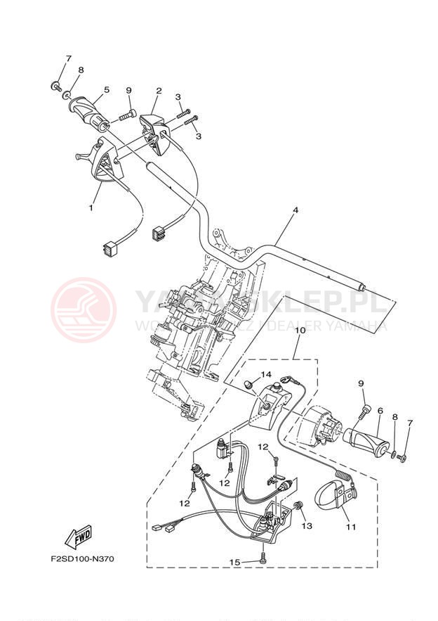 Schemat "Kierownica i osprzęt" do Yamaha WAVE RUNNER FX SHO FA1800N