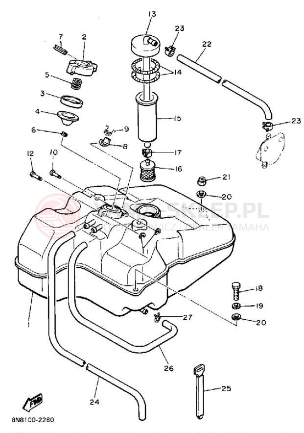 Schemat "zbiornik paliwa" do Yamaha SRV SR540J