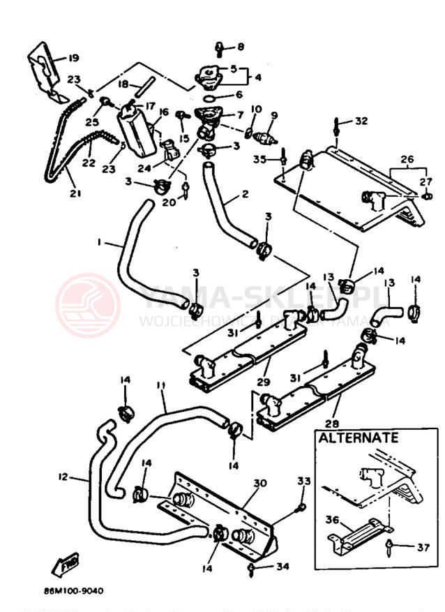 Schemat "Układ chlodzenia" do Yamaha EXCITER II EX570R