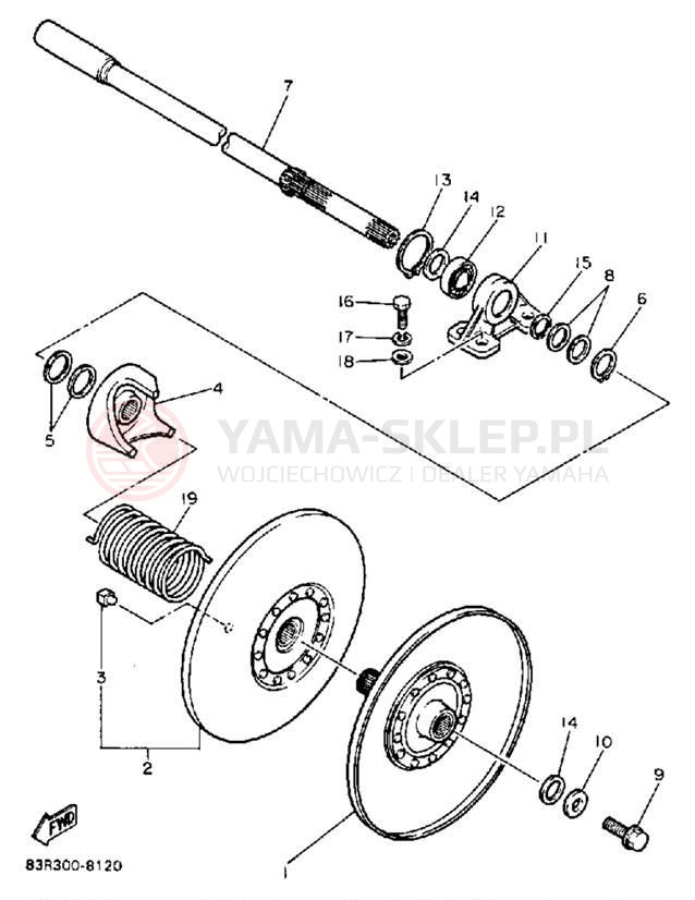 Schemat "Przeniesienie napędu" do Yamaha VK540 VK540EN