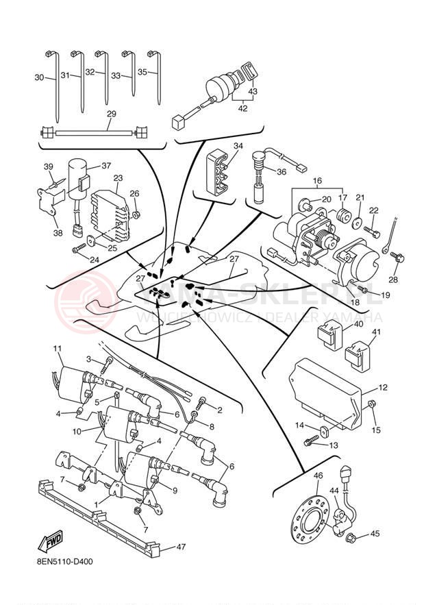 Schemat "układ elektryczny" do Yamaha SX VIPER MOUNTAIN SXV70ML