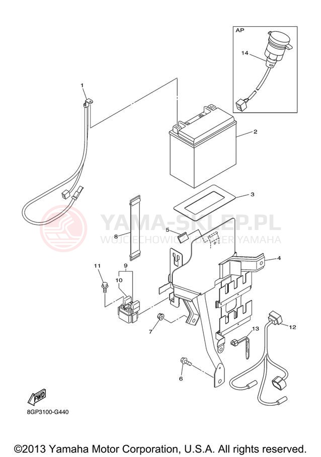 Schemat "układ elektryczny" do Yamaha PHAZER MTX PZ50MTXL/PZ50MTXW