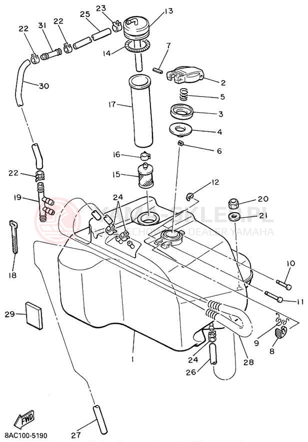 Schemat "zbiornik paliwa" do Yamaha VK540 III VK540EC