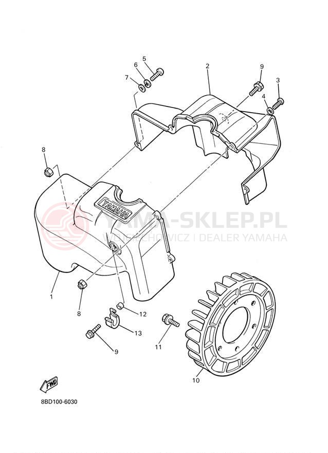 Schemat "Osłona powietrza - wentylator" do Yamaha BRAVO T BR250TZ