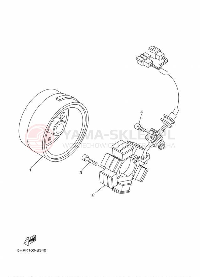 Schemat "prądnica" do Yamaha TTR125LE TTR125LEF