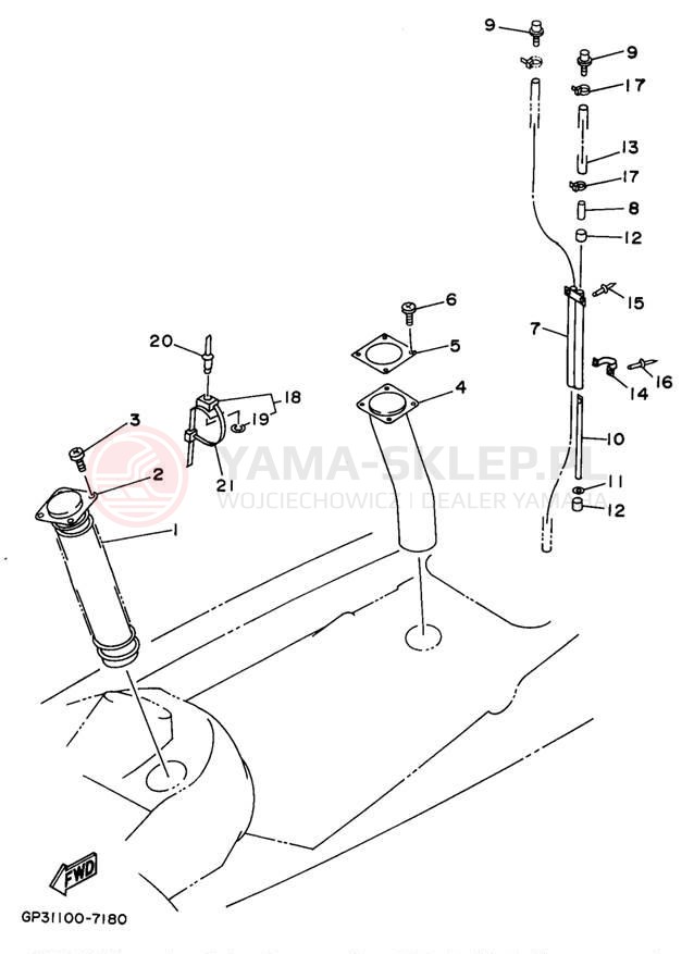 Schemat "odpowietrzenie" do Yamaha WAVE VENTURE 760 WVT760V