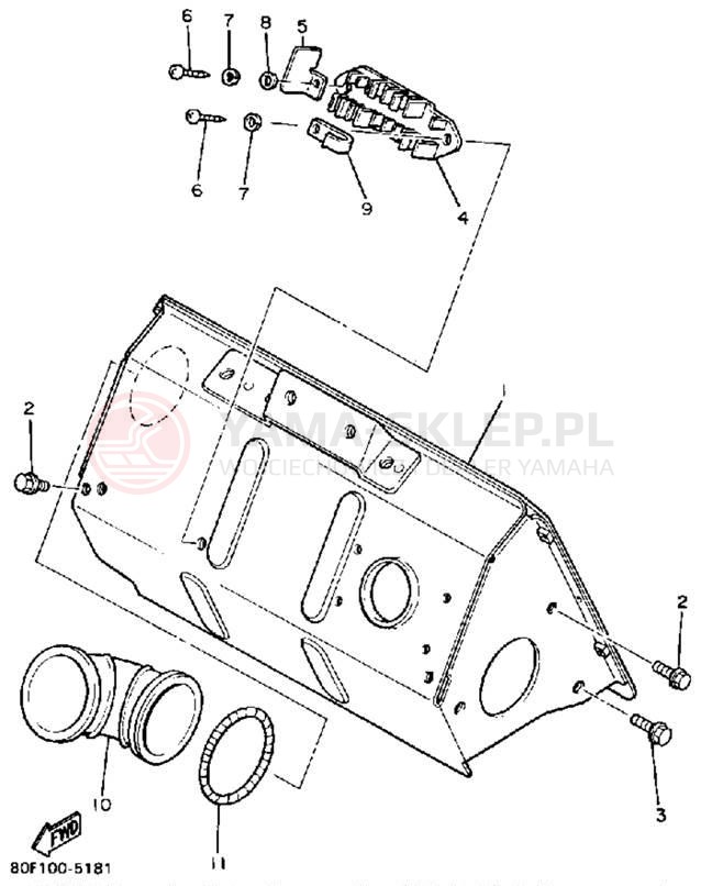 Schemat "STEERING GATE" do Yamaha BRAVO T (LONG TRACK) BR250TN