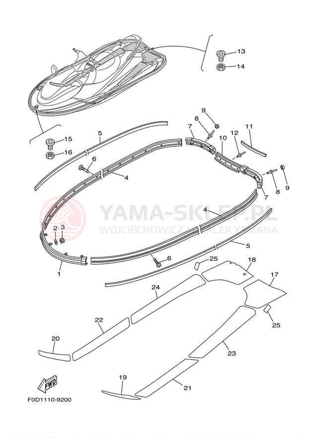 Schemat "GUNWALE - MAT" do Yamaha XL800 XA800Z