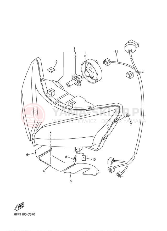 Schemat "Lampa przód" do Yamaha SX VIPER ER SXV70ERJ