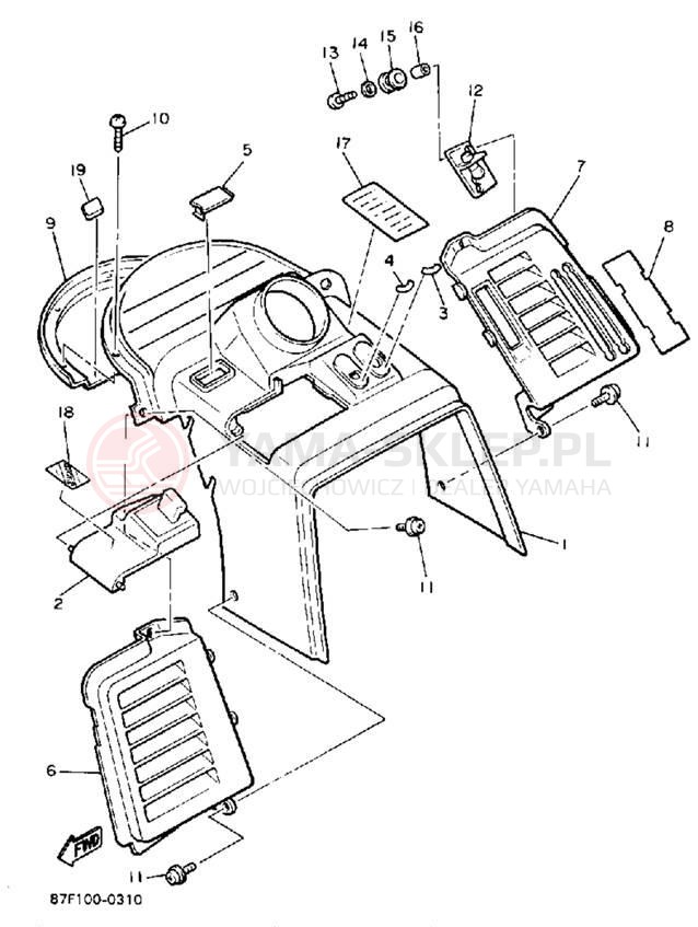 Schemat "INSTRUMENT PANEL" do Yamaha PHAZER II PZ480P
