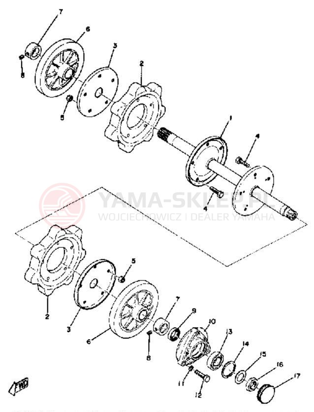 Schemat "Przednia ośka" do Yamaha GPX338F/GPX433F