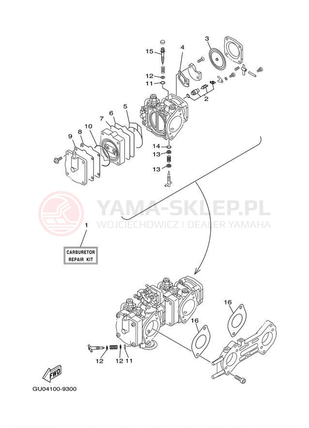 Schemat "Zestaw naprawczy" do Yamaha XLT800 XA800AB