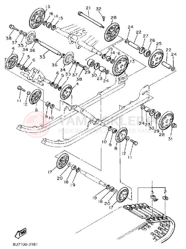 Schemat "Zawieszenie gąsiennicy" do Yamaha SRV SR540L