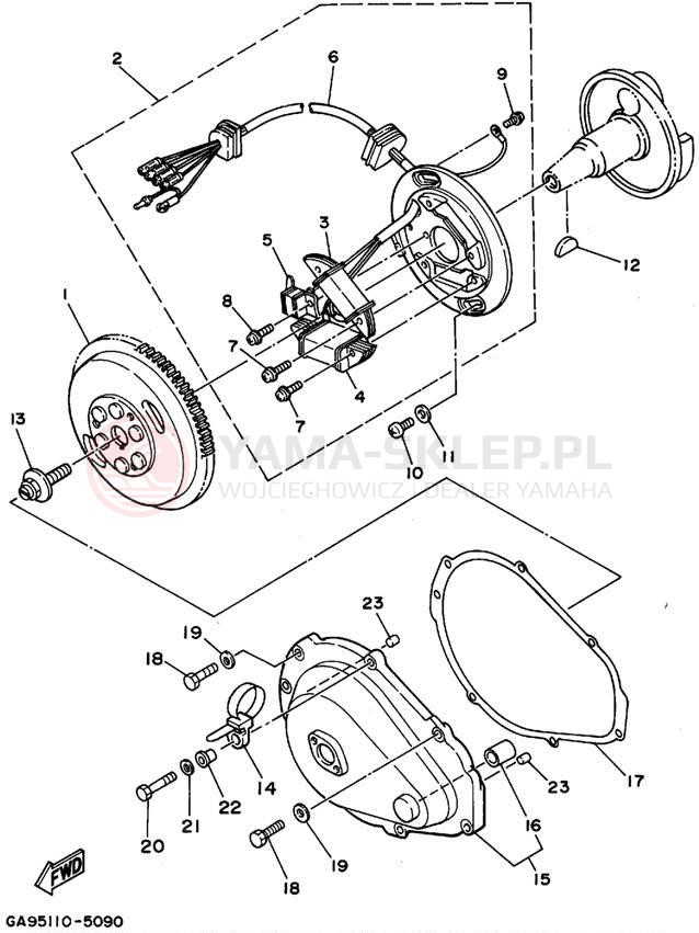 Schemat "prądnica" do Yamaha WAVE RUNNER III WRA650T