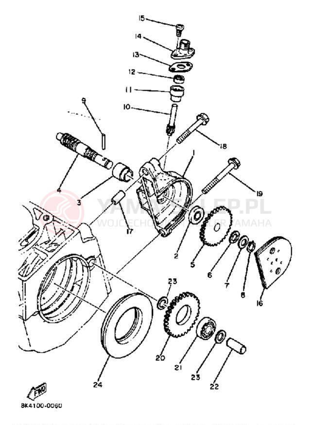 Schemat "PUMP DRIVE - GEAR" do Yamaha SS440 SS440H