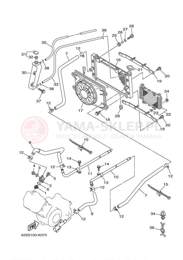 Schemat "Układ chlodzenia" do Yamaha YXR7FDR/YXR7FDGR