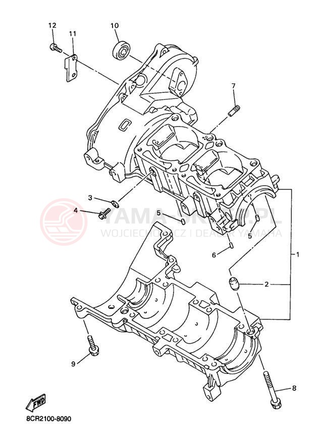 Schemat "Obudowa silnika" do Yamaha VENTURE 500 VT500B/VT600B
