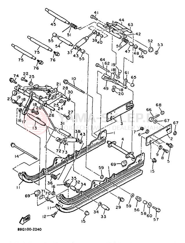 Schemat "Zawieszenie gąsiennicy" do Yamaha PHAZER MOUNTAIN LITE PZ480STB