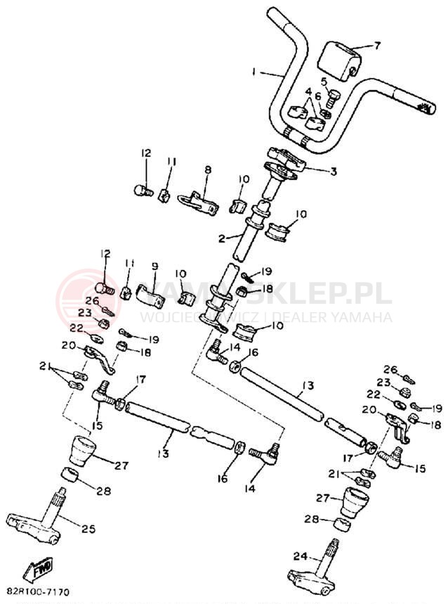 Schemat "Półki zawieszenia" do Yamaha BRAVO T (LONG TRACK) BR250TL