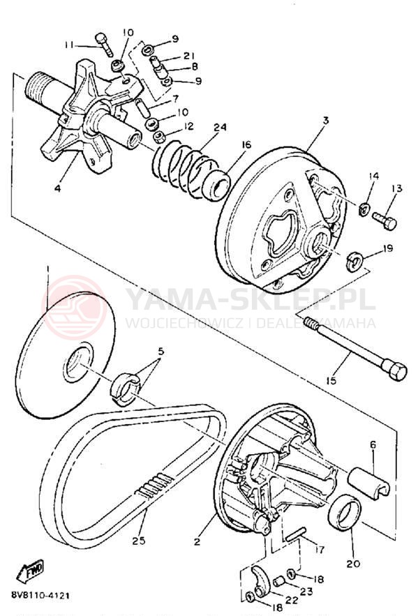 Schemat "PRIMARY SHEAVE" do Yamaha VK540 VK540EN