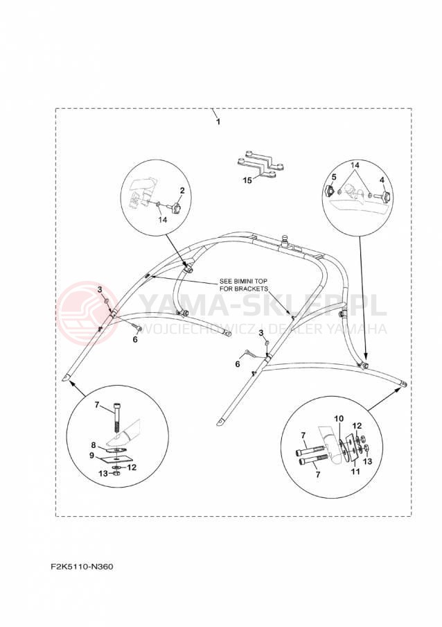 Schemat "WAKEBOARD TOWER" do Yamaha AR210 LAT1100BP/LAT1100AP