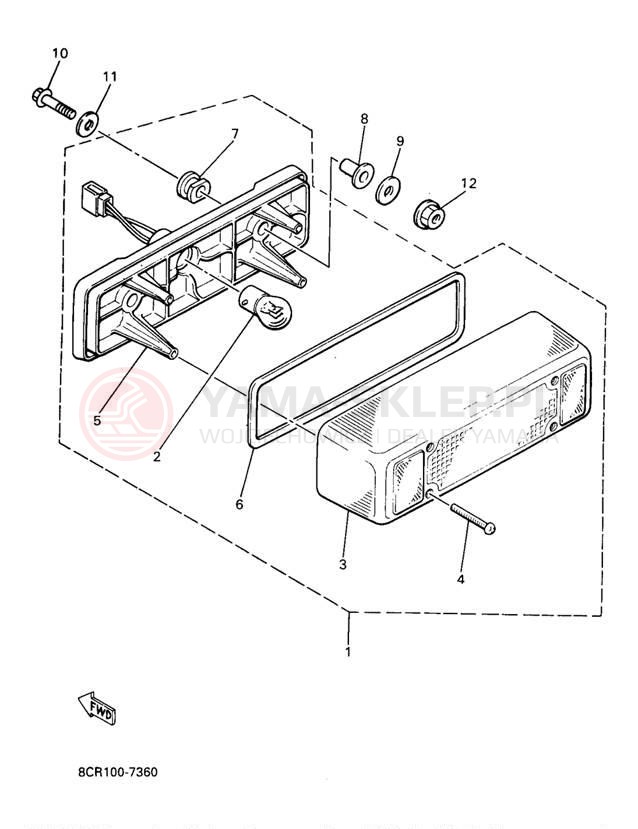 Schemat "lampa tył" do Yamaha MOUNTAIN MAX 700 MM700A/MM600A