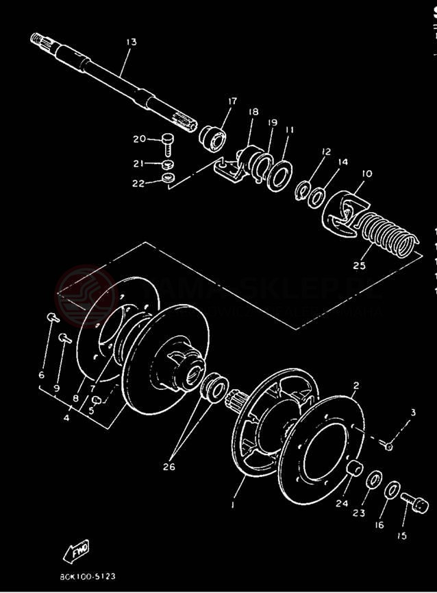 Schemat "Przeniesienie napędu" do Yamaha PHAZER II PZ480R