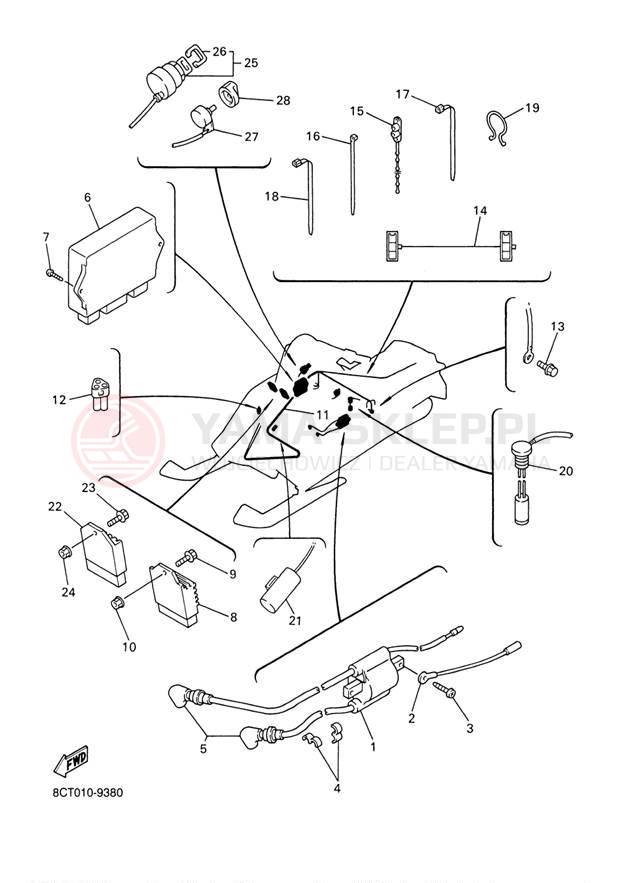 Schemat "układ elektryczny" do Yamaha VMAX 500 VX500D