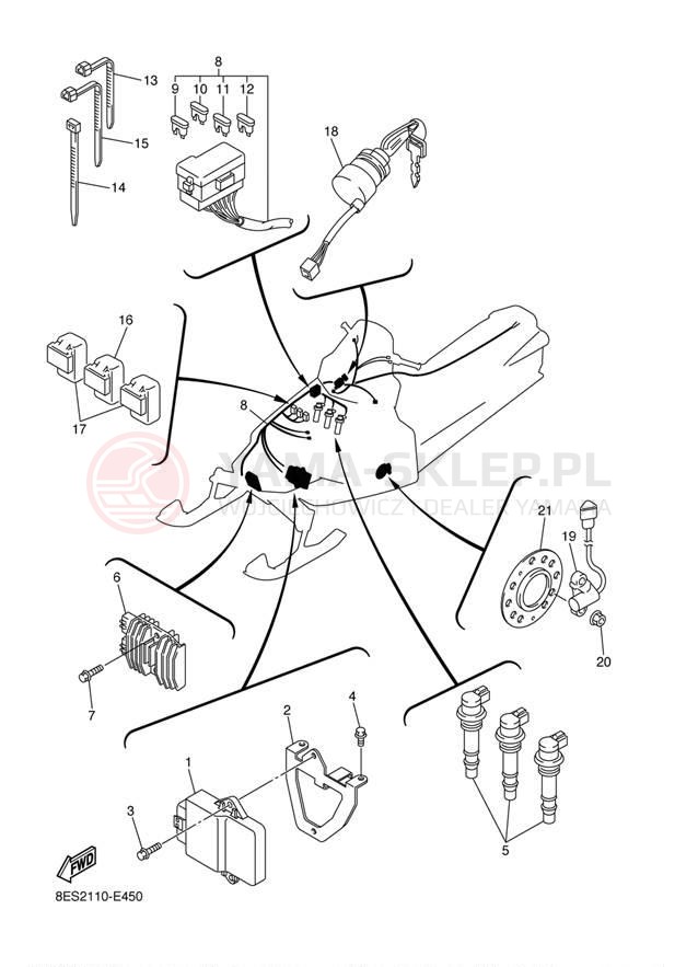 Schemat "układ elektryczny" do Yamaha NYTRO RS90NL/RS90L