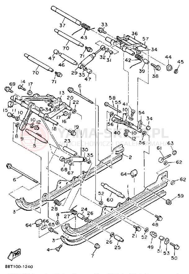 Schemat "Zawieszenie gąsiennicy" do Yamaha VENTURE XL VT480R