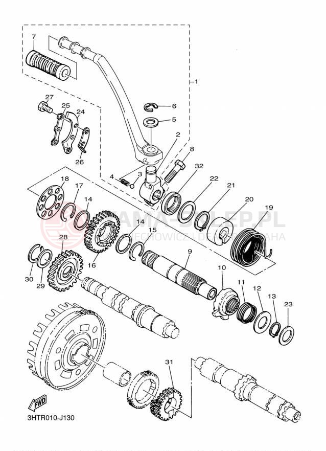 Schemat "rozrusznik" do Yamaha SR400 SR400FGY/SR400FCGY