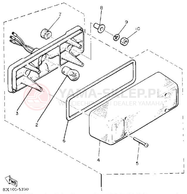 Schemat "lampa tył" do Yamaha BRAVO LT (LONG TRACK) BR250TT