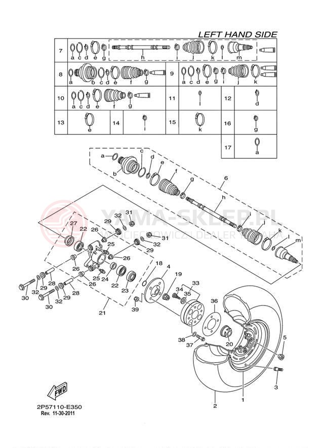 Schemat "Koło tył" do Yamaha RHINO 450 YXR45FYGR/YXR45FYR