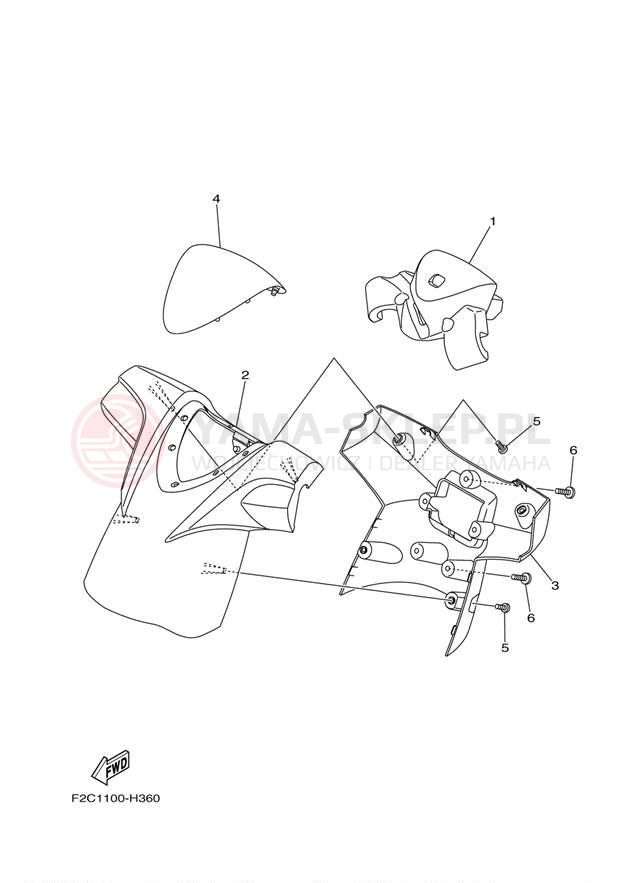 Schemat "Półki zawieszenia" do Yamaha WAVERUNNER FZS GX1800AK