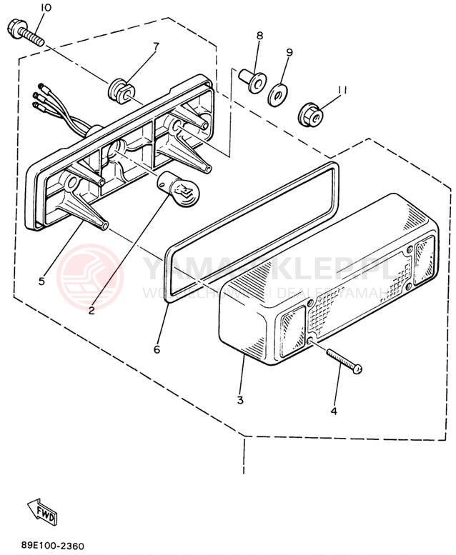 Schemat "lampa tył" do Yamaha PHAZER II PZ480W