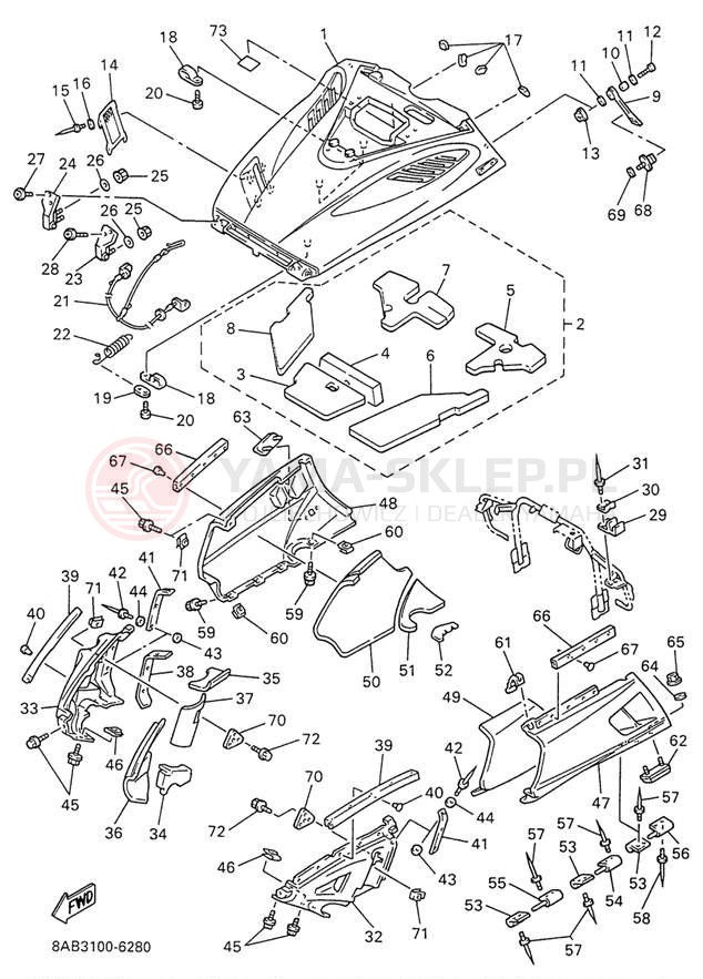 Schemat "Osłony" do Yamaha VMAX 600 VX600W