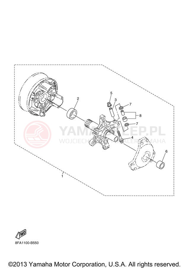 Schemat "Sprzęgło - zestaw regulacji" do Yamaha RS VENTURE RST90XR/RST90GTXS