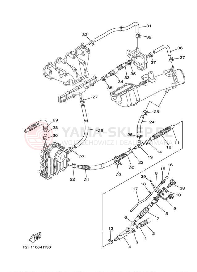 Schemat "Wydech końcowy" do Yamaha VXS VX1800L