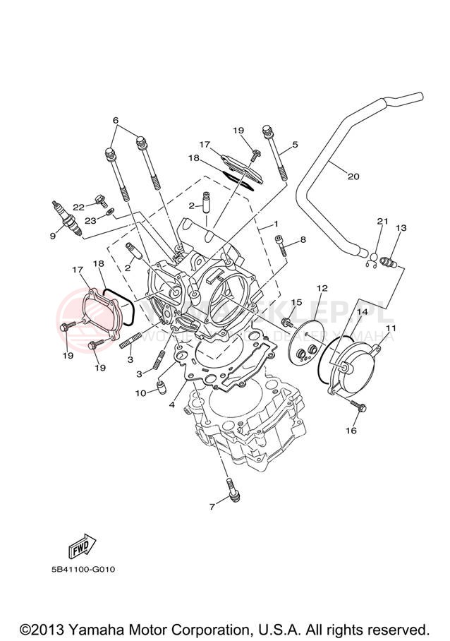 Schemat "głowica" do Yamaha RHINO 700 FI HUNTER YXR70FHX