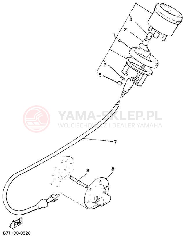 Schemat "licznik" do Yamaha BRAVO LT (LONG TRACK) BR250TT