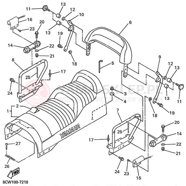 Schemat "siedzenie" do Yamaha VENTURE 500 XL VT500XLC