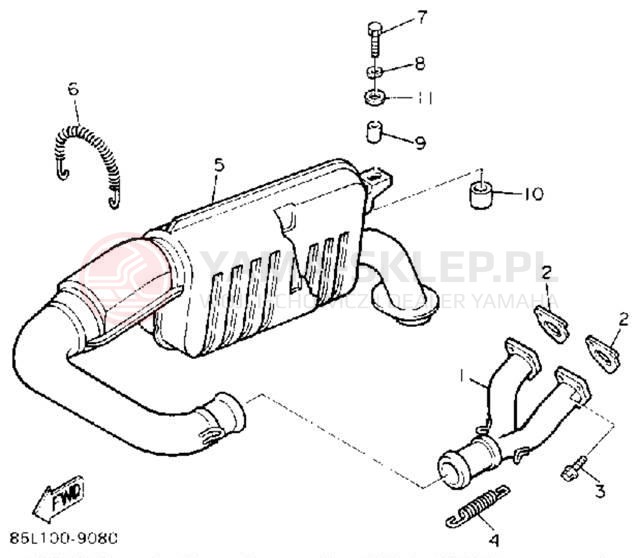 Schemat "Wydech końcowy" do Yamaha OVATION LE CS340ET