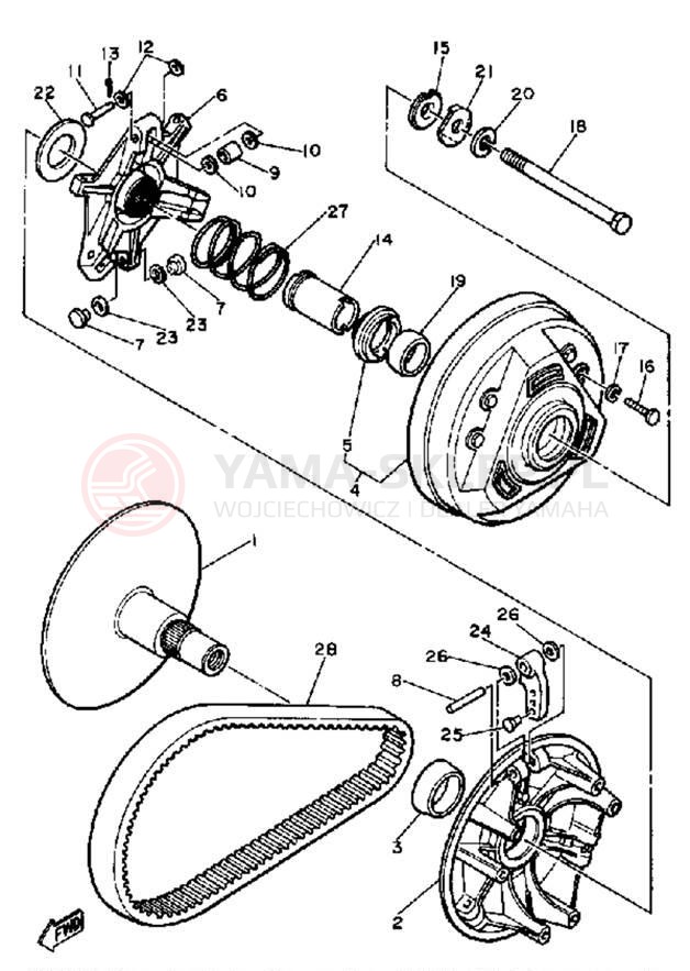 Schemat "PRIMARY SHEAVE" do Yamaha SS440E