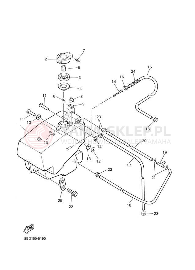 Schemat "zbiornik paliwa" do Yamaha BRAVO BR250TW