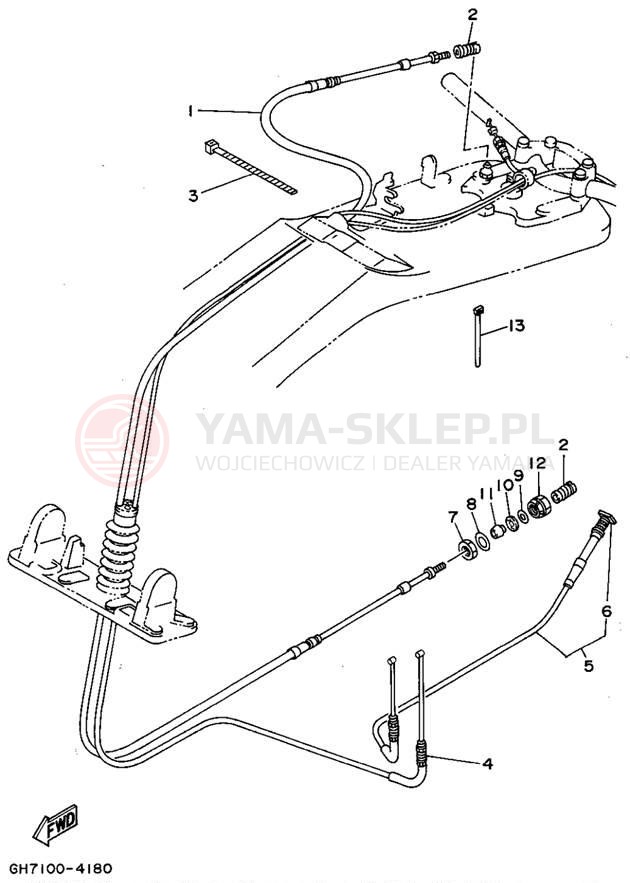 Schemat "Układ chlodzenia" do Yamaha SUPER JET SJ700S