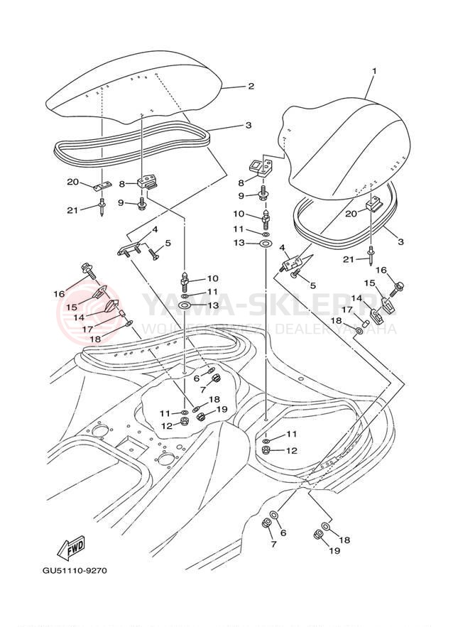 Schemat "STERN HATCH" do Yamaha SUV1200 SV1200C