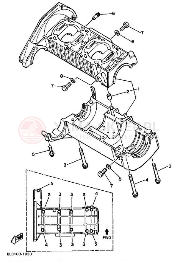 Schemat "Obudowa silnika" do Yamaha XL-V XL540J