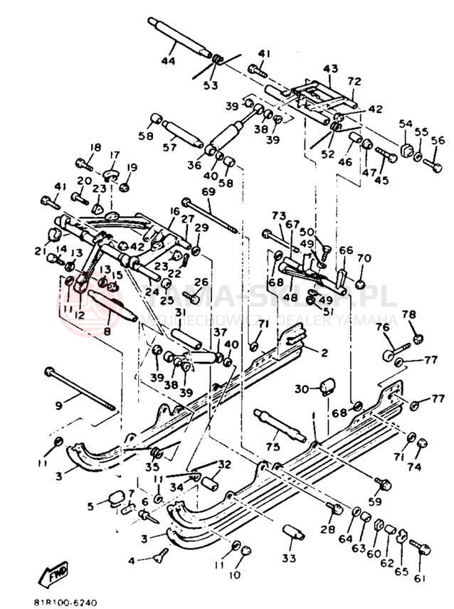 Schemat "Zawieszenie gąsiennicy" do Yamaha XLV XL540K