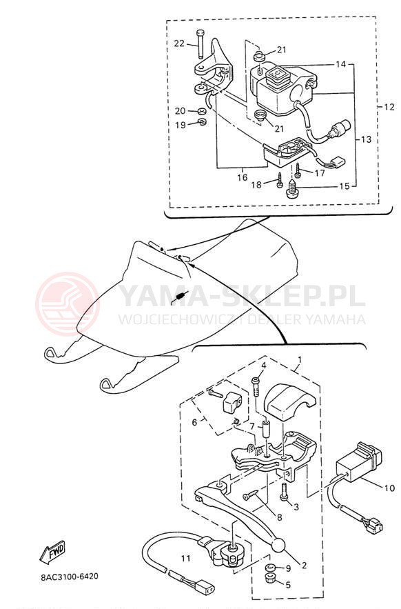 Schemat "Kierownica i osprzęt" do Yamaha VK540 II VK540EW